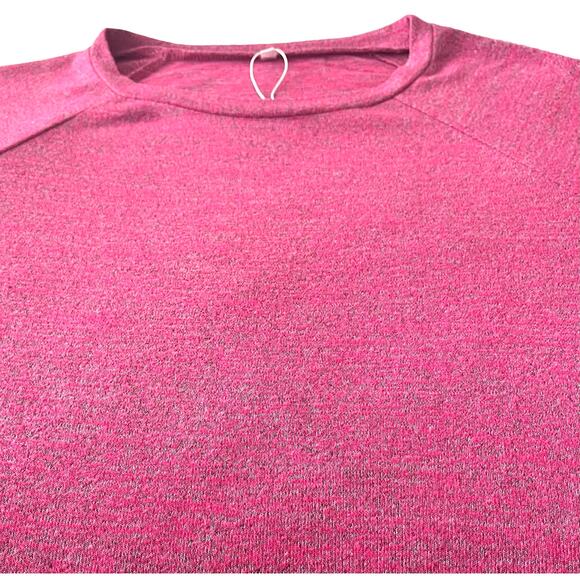 NO MFG. TAG LONG RAGLAN SLV CREW NECK TOP, WOMENS, 14W, VARIEGATED PINK & WHITE - Picture 6 of 10